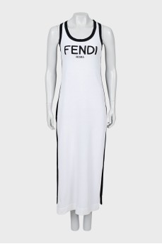 Black and White Logo Maxi Dress