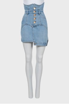 Asymmetrical denim skirt