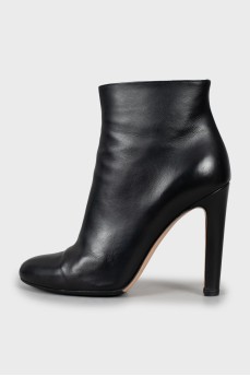 Black leather ankle boots