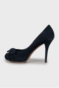 Navy blue suede shoes