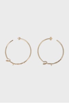 Gold-tone hoop earrings with brand logo