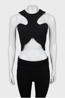 Black top with raised seams