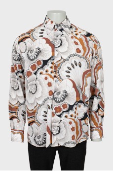 Men's fitted shirt in floral print