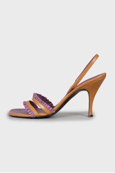 Two-tone high heel sandals
