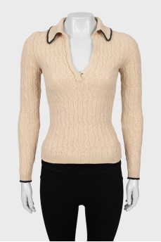 Cashmere pullover with textured pattern