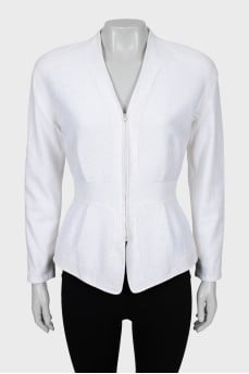 White jacket with accent shoulders