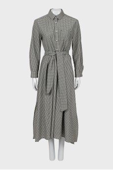 Long Sleeve Plaid Dress
