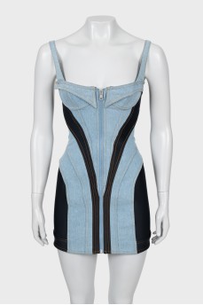 Bodycon mini dress with raised seams