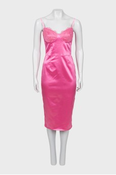 Bodycon dress with lace and tag