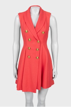 Fitted dress with gold buttons