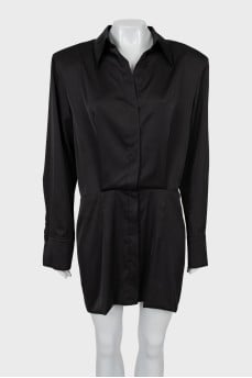 Shirt dress with accent shoulders