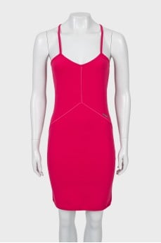 Pink dress with raised seams