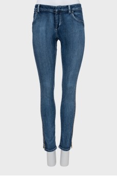 Skinny jeans with side zips