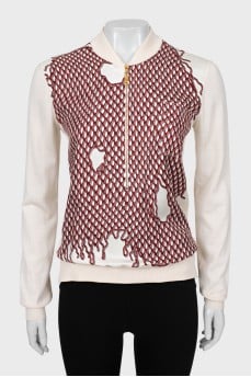 Silk and wool zip jumper
