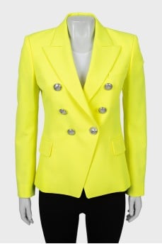 Wool jacket with metal buttons
