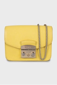 Yellow leather crossbody bag
