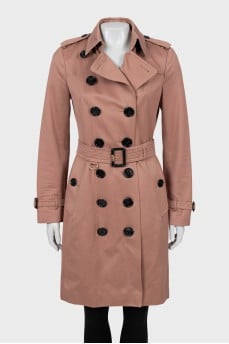 Cropped trench coat with belt