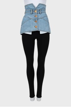 Slim fit denim peplum