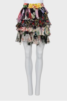 Floral ruffle skirt