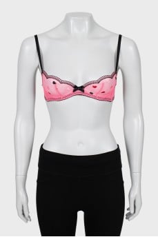 Mesh bodice with tag