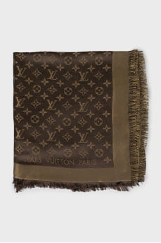 Scarf in signature print with lurex