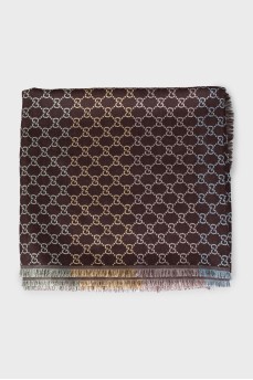 Scarf in signature print with fringe