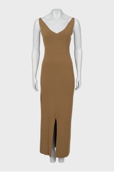 Knitted maxi dress with straps