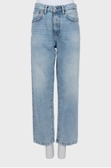 Distressed palazzo jeans