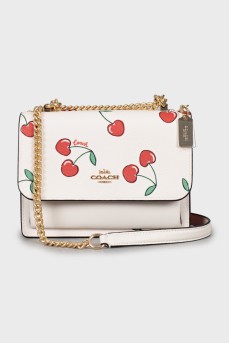 Print crossbody bag with tag