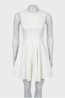 Dress with raised logo and tag
