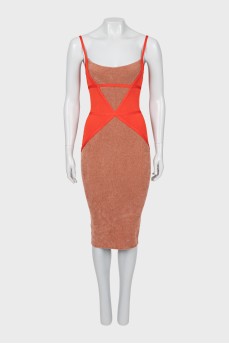Bodycon dress with straps and tag