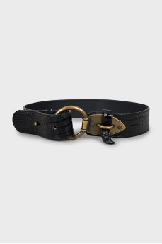 Black leather belt