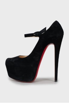 Suede high heel shoes