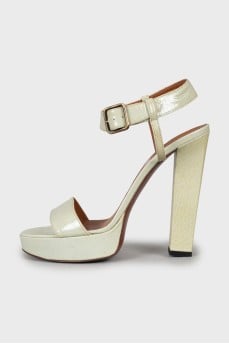 Patent leather sandals