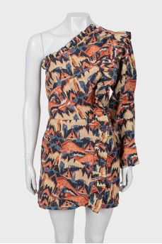 Printed mini dress with tag
