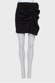 Mini skirt with draping and tag