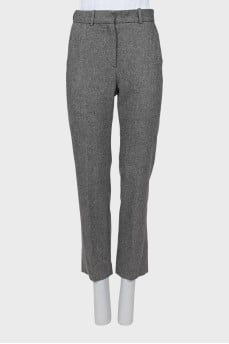 Straight trousers with a small print
