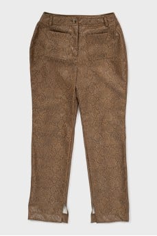 Snake Skin Embossed Trousers