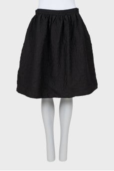 Black textured pattern skirt