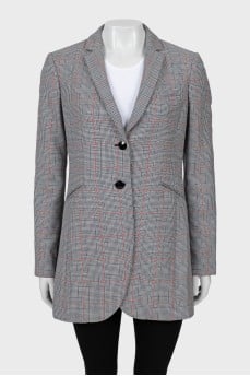 Checkered jacket with fitted cut