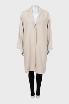 Beige loose-fitting raincoat