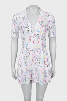 Short sleeve printed jumpsuit