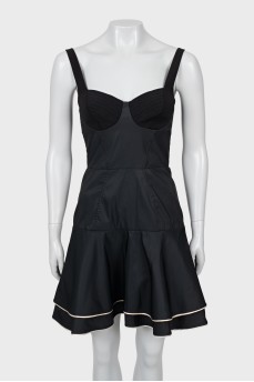 Mini dress with straps and tag