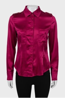 Fitted satin shirt