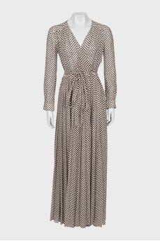 Polka Dot Print Silk Dress