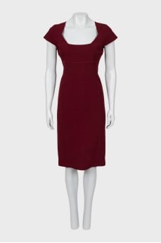 Burgundy wool dress