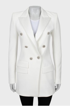 Double-breasted jacket in white
