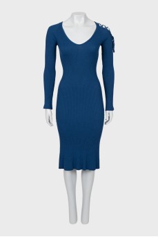 Blue off shoulder dress