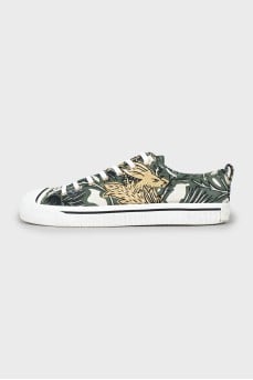 Men's textile sneakers with print