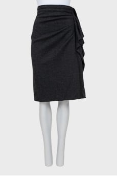 Wool skirt with frills